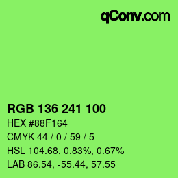Color code: RGB 136 241 100 | qconv.com