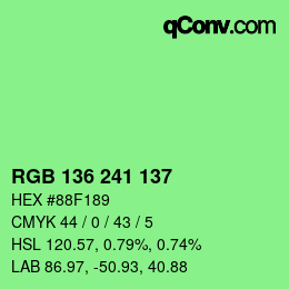 Color code: RGB 136 241 137 | qconv.com