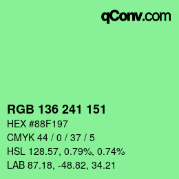 Color code: RGB 136 241 151 | qconv.com