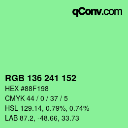 Color code: RGB 136 241 152 | qconv.com
