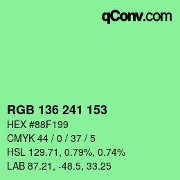 Color code: RGB 136 241 153 | qconv.com