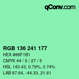 Color code: RGB 136 241 177 | qconv.com