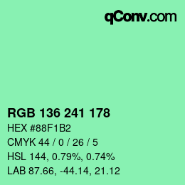 Color code: RGB 136 241 178 | qconv.com