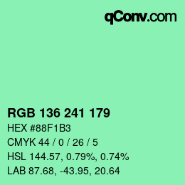Color code: RGB 136 241 179 | qconv.com