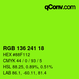 Color code: RGB 136 241 18 | qconv.com
