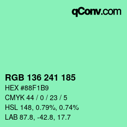 Color code: RGB 136 241 185 | qconv.com