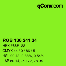 Color code: RGB 136 241 34 | qconv.com