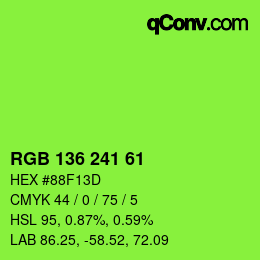 Color code: RGB 136 241 61 | qconv.com