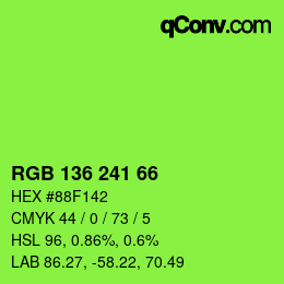 Color code: RGB 136 241 66 | qconv.com