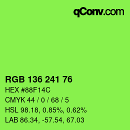 Color code: RGB 136 241 76 | qconv.com