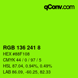 Código de color: RGB 136 241 8 | qconv.com
