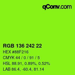 Color code: RGB 136 242 22 | qconv.com