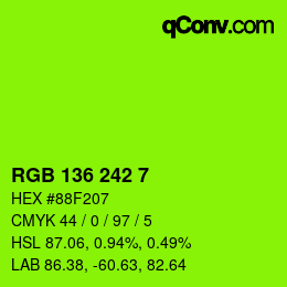 Color code: RGB 136 242 7 | qconv.com