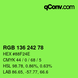 Color code: RGB 136 242 78 | qconv.com