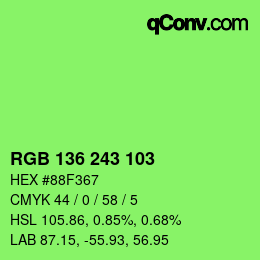 Farbcode: RGB 136 243 103 | qconv.com