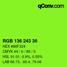Color code: RGB 136 243 36 | qconv.com