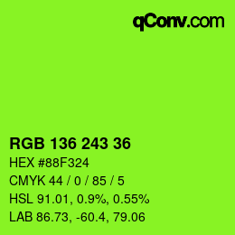 Color code: RGB 136 243 36 | qconv.com