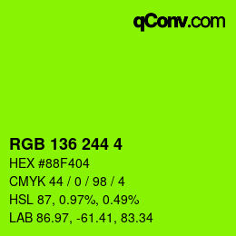 Color code: RGB 136 244 4 | qconv.com