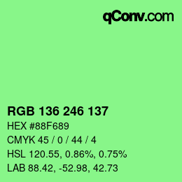 Color code: RGB 136 246 137 | qconv.com