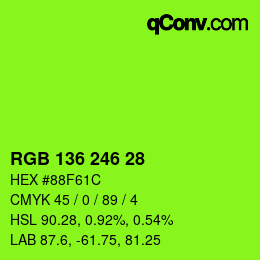 Color code: RGB 136 246 28 | qconv.com