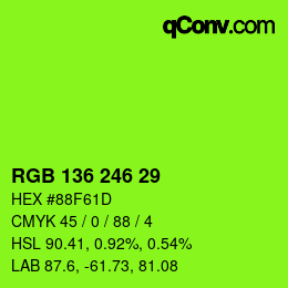 Color code: RGB 136 246 29 | qconv.com