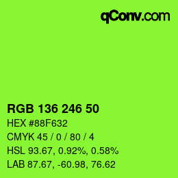 Color code: RGB 136 246 50 | qconv.com