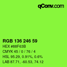 Color code: RGB 136 246 59 | qconv.com