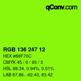 Color code: RGB 136 247 12 | qconv.com