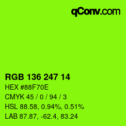Color code: RGB 136 247 14 | qconv.com