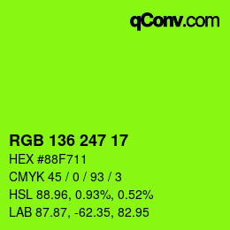Color code: RGB 136 247 17 | qconv.com