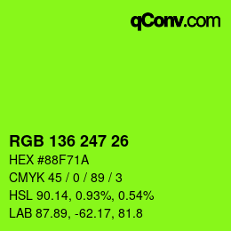 Color code: RGB 136 247 26 | qconv.com
