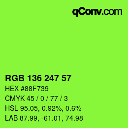 Color code: RGB 136 247 57 | qconv.com