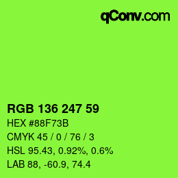 Color code: RGB 136 247 59 | qconv.com