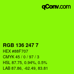 Color code: RGB 136 247 7 | qconv.com