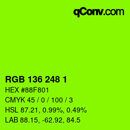 Color code: RGB 136 248 1 | qconv.com