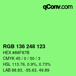 Color code: RGB 136 248 123 | qconv.com
