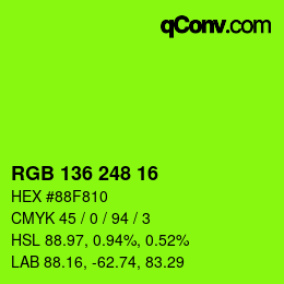 Color code: RGB 136 248 16 | qconv.com