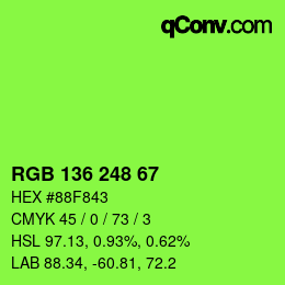 Color code: RGB 136 248 67 | qconv.com