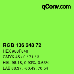 Color code: RGB 136 248 72 | qconv.com