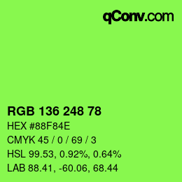 Color code: RGB 136 248 78 | qconv.com