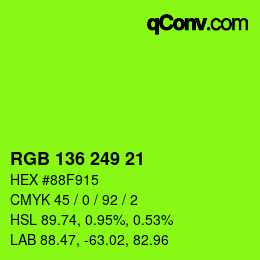 Color code: RGB 136 249 21 | qconv.com