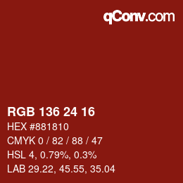 Color code: RGB 136 24 16 | qconv.com
