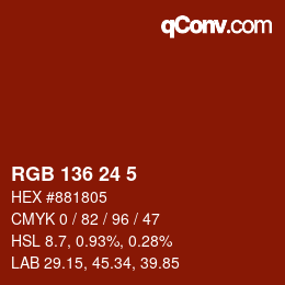 Farbcode: RGB 136 24 5 | qconv.com