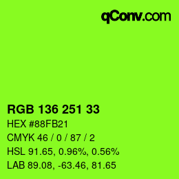 Color code: RGB 136 251 33 | qconv.com