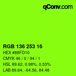 Color code: RGB 136 253 16 | qconv.com
