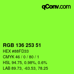 Color code: RGB 136 253 51 | qconv.com