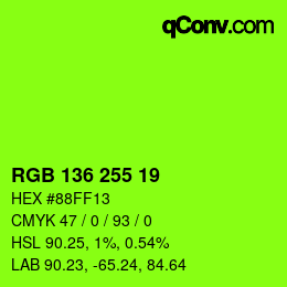 Color code: RGB 136 255 19 | qconv.com