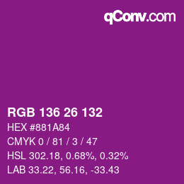 Farbcode: RGB 136 26 132 | qconv.com