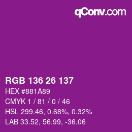 Color code: RGB 136 26 137 | qconv.com