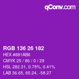 Color code: RGB 136 26 182 | qconv.com